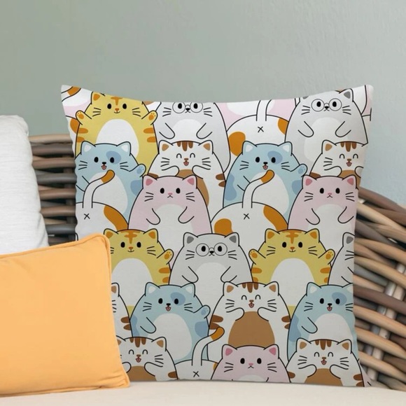 🐈 Cozy Cat Cuties Decorative Pillow Cover 18”x18” - NWT - Picture 2 of 5